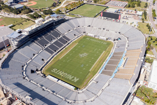 Orlando, FL, USA - November 18, 2025: The Acrisure Bounce House is home to the University of Central Florida Knights football team, as well as hosting other events. Empty stadium.