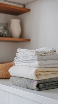 Neutral Laundry: Folded Linen