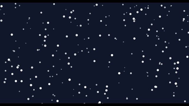 motion sparkling snow fall on dark background