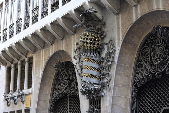 Palau Guell beautiful architectural details in Barcelona Spain, 12 july 2025.