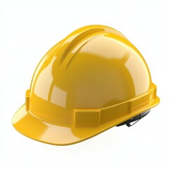 Fototapeta premium A vibrant yellow hard hat, symbolizing safety in construction and industrial environments.