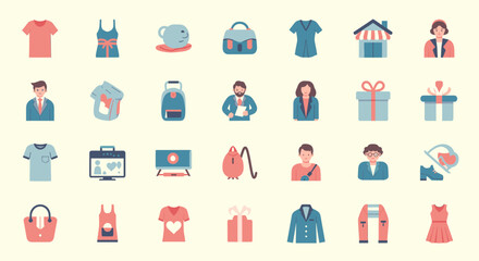 A stylish illustration of a t-shirt and handbag evokes a modern, casual fashion vibe perfect for lifestyle marketing.