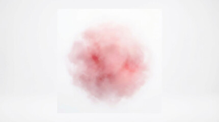 Fototapeta premium A soft pink and white circular shape is seen against a bright white surface with some indistinct coloration within the central form