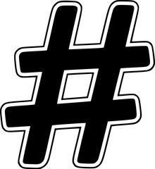 Obraz premium Hash icon vector black silhouette print design 