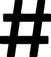 Obraz premium Hash icon vector black silhouette print design 