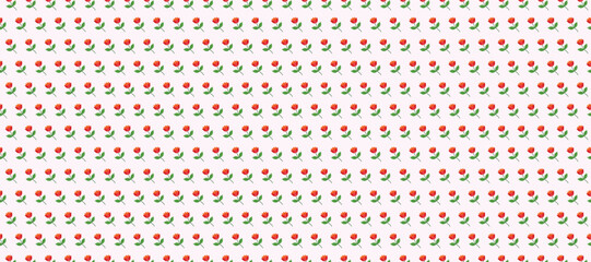 Seamless Red Flower Pattern Vector Background Design