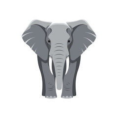 Fototapeta premium A simple gray elephant illustration with large ears and trunk.