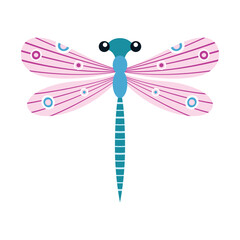 dragonfly isolated, flat style