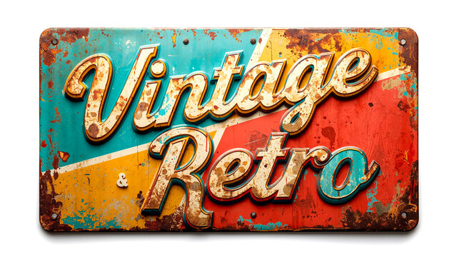Vintage and Retro shop metal sign isolated on white