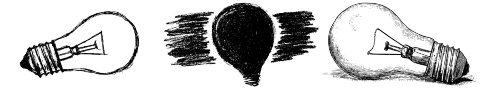 Innovative Glow: A Sketch of a Yellow Lightbulb with Filthy Glass and Silver Base, Illustrating the Idea of Creativity and Invention.