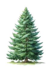 Fototapeta premium PNG Evergreen tree watercolor illustration