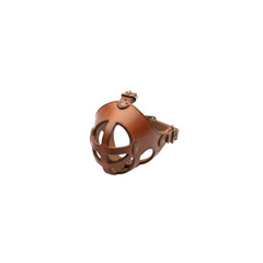 Brown leather dog muzzle On Transparent Background