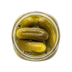 Jar of pickles with dill and peppercorns