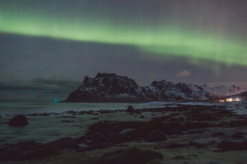 Northern lights - Norway - February arctic night sky with colorful aurora borealis © Cristian Bortes