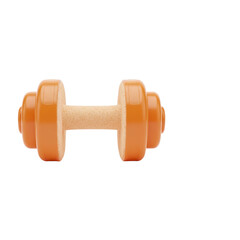 Orange dumbbell On Transparent Background isolated on transparent background