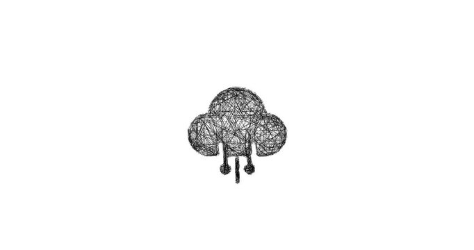 Sketch cloud computing icon animation - smooth progressive reveal