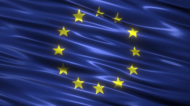 waving european union flag background loop