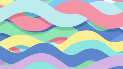 Fototapeta premium Soft pastel wave pattern in a vibrant abstract background design