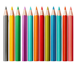 A vibrant array of sharpened, multicolored pencils standing upright against a stark black backdrop