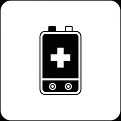 Obraz premium medical, healthcare, device, portable, monitor, health, clinic, hospital, emergency, aid, treatment, diagnostic, medicine, wellness, patient, equipment, technology, digital, screen, cross, rescue, fir