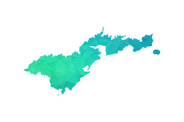 American Samoa Map - Polygon Style Vector Illustration in Green and Blue Gradient, Low Poly Geometric Design, Isolated on White Background, Perfect for Infographics and Learning Use. © Whatever