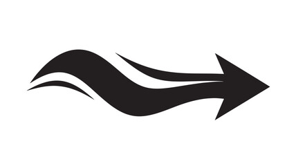 Obraz premium Dynamic black ribbon arrow growth progress forward motion success minimalist vector modern design trend