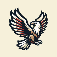 Vector illustration of an eagle flapping its wings