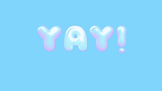 Soft Glossy Pastel YAY! Typography for TikTok and Shorts