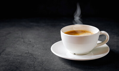 Coffee cup on gray background, Espresso coffee cup aromatic