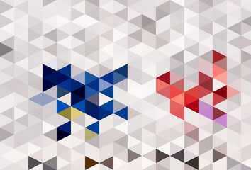 Obraz premium a digital abstract artwork featuring a pattern of colorful geometric triangles, commonly used for creative purposes, modern branding, annual report covers, brochures, or digital media