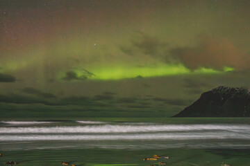 Northern lights - Norway - February arctic night sky with colorful aurora borealis © Cristian Bortes