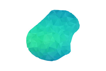 Nauru Map - Polygon Style Vector Illustration in Green and Blue Gradient, Low Poly Geometric Design, Isolated on White Background, Perfect for Infographics and Learning Use.