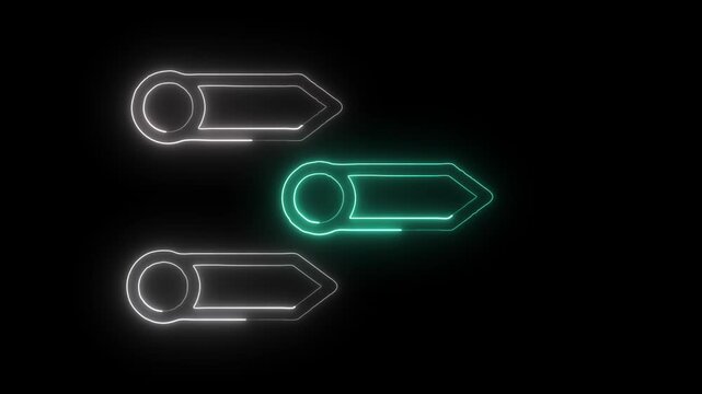 Glowing Neon Priority Icon Isolated on Black Background. HD Video Motion Graphic Animation