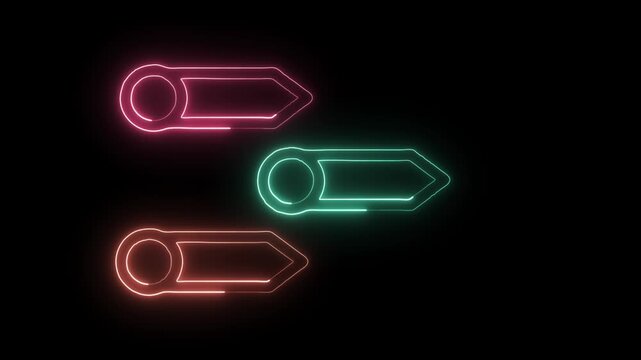 Glowing Neon Priority Icon Isolated on Black Background. HD Video Motion Graphic Animation
