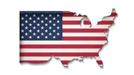 United states map with flag design