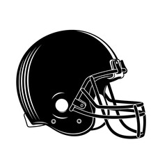 Fototapeta premium A black and white illustration of a football helmet with a face guard.