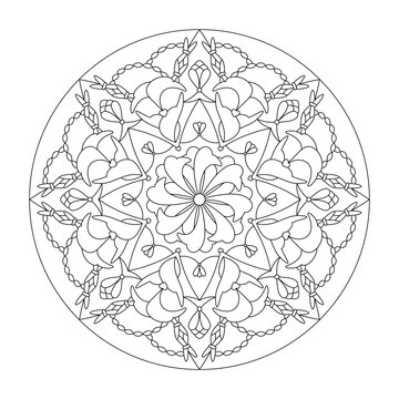 Mandala Coloring Page. Art therapy.