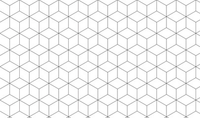 Seamless Light Gray Isometric Cube Pattern, 3D Optical Illusion Geometric Background, Clean Monochrome Hexagonal Cubes Texture 