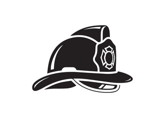 Vector European firefighter helmet icon in minimal flat style
