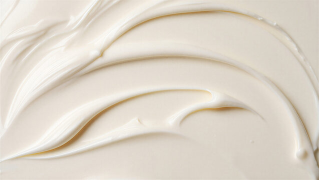 Abstract background of creamy white frosting or icing with elegant swirls