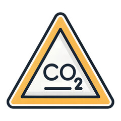 Carbon Dioxide Warning Sign CO2 Emission Alert Climate Change Symbol Environmental Icon Ecology