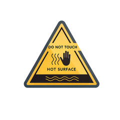 Obraz premium Caution Hot Surface Warning Sign Do Not Touch Triangle Graphic