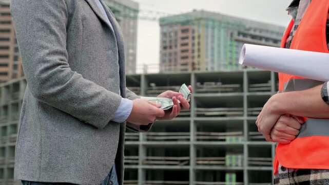 General contractor paying dollars to subcontractor for construction work