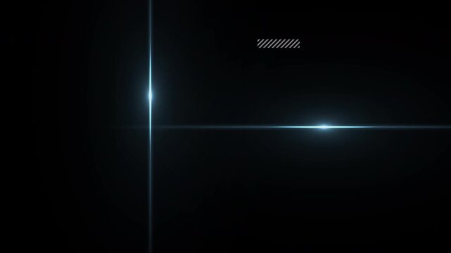 Glowing blue lines intersect in darkness