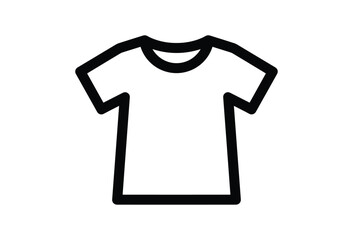 Simple black and white t-shirt icon