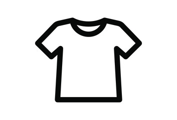 Simple black and white t-shirt icon