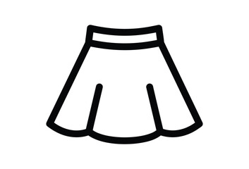 Simple black and white illustration of a skirt