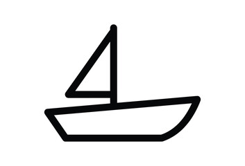 Simple Line Drawing of a Sailboat