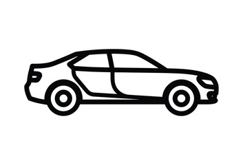 Simple Line Art Car Illustration
