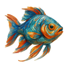 Fototapeta premium PNG Vibrant artistic fish illustration